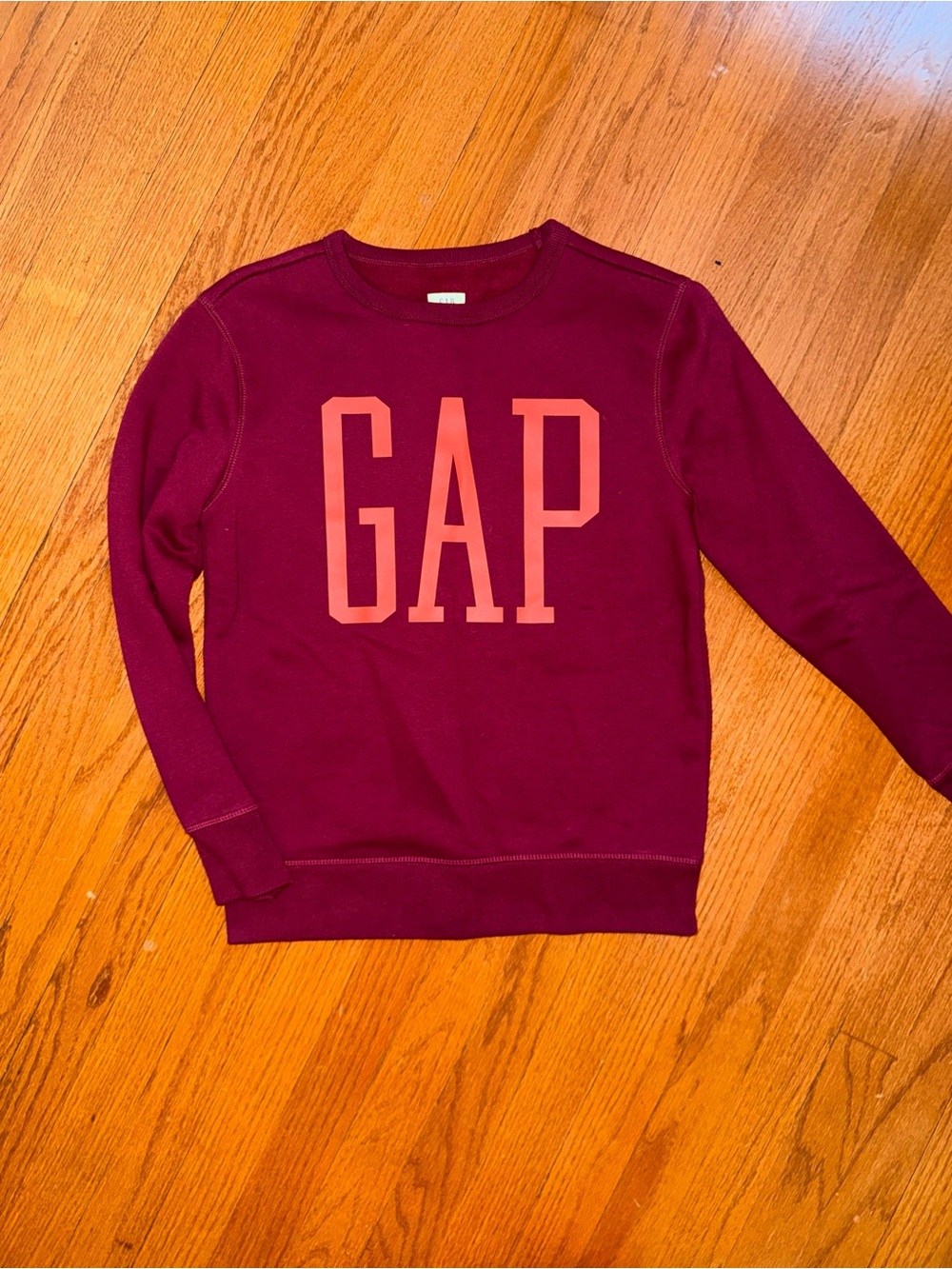GAP Burgundy Crewneck Sweatshirt with Bold Logo